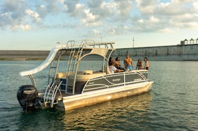 2020 Two-Story Tritoon with Waterslide.  FUN captain included!